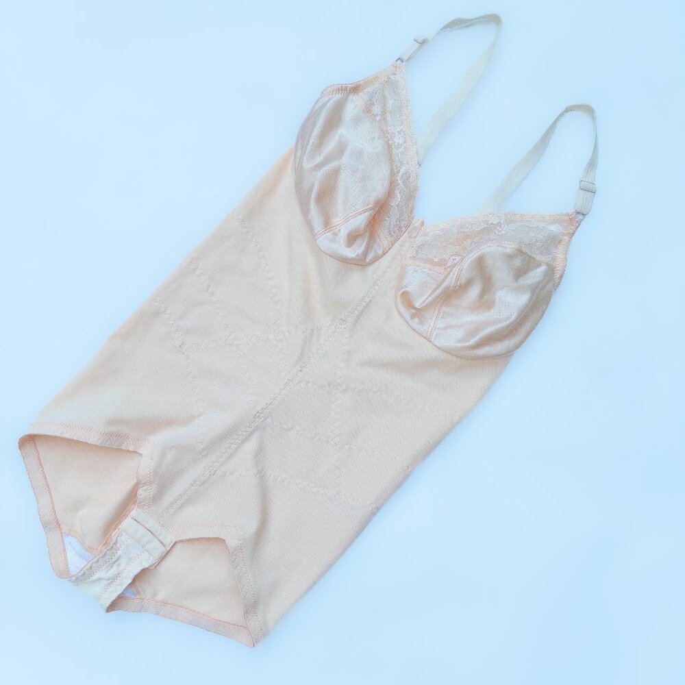 Vintage 1970's Light Pink Nude Body Suit Shapewear